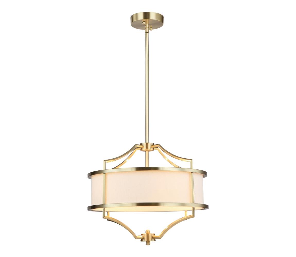 Open Design OR80926 - Závesné svietidlo na tyči STESSO 4xE27/15W/230V, priemer 42 cm, mosadz/biela OR80926