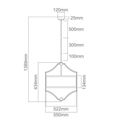Open Design OR80933 - Luster na tyči STESSO 4xE27/15W/230V pr. 55 cm mosadz/biela