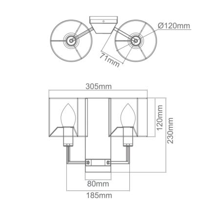 Open Design OR81503 - Nástenné svietidlo CASA 2xE14/12W/230V mosadz/krémová