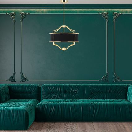 Open Design OR84153 - Luster na tyči STESSO 4xE27/15W/230V pr. 42 cm zlatá/čierna