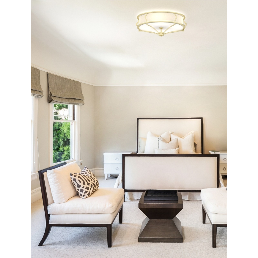 Open Design OR84436 - Stropné svietidlo STESSO 4xE27/12W/230V pr. 65 cm mosadz/biela