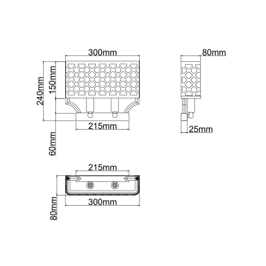 Open Design OR84603 - Nástenné svietidlo VERNO 2xE14/12W/230V mosadz
