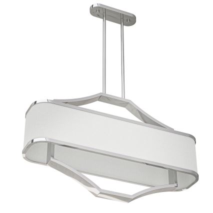 Open Design OR84849 - Luster na tyči GERDO OVALE 6xE14/12W/230V lesklý chróm/biela