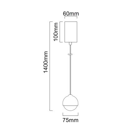 Open Design OR85099 - LED luster na lanku BOLICINA LED/5W/230V zlatý