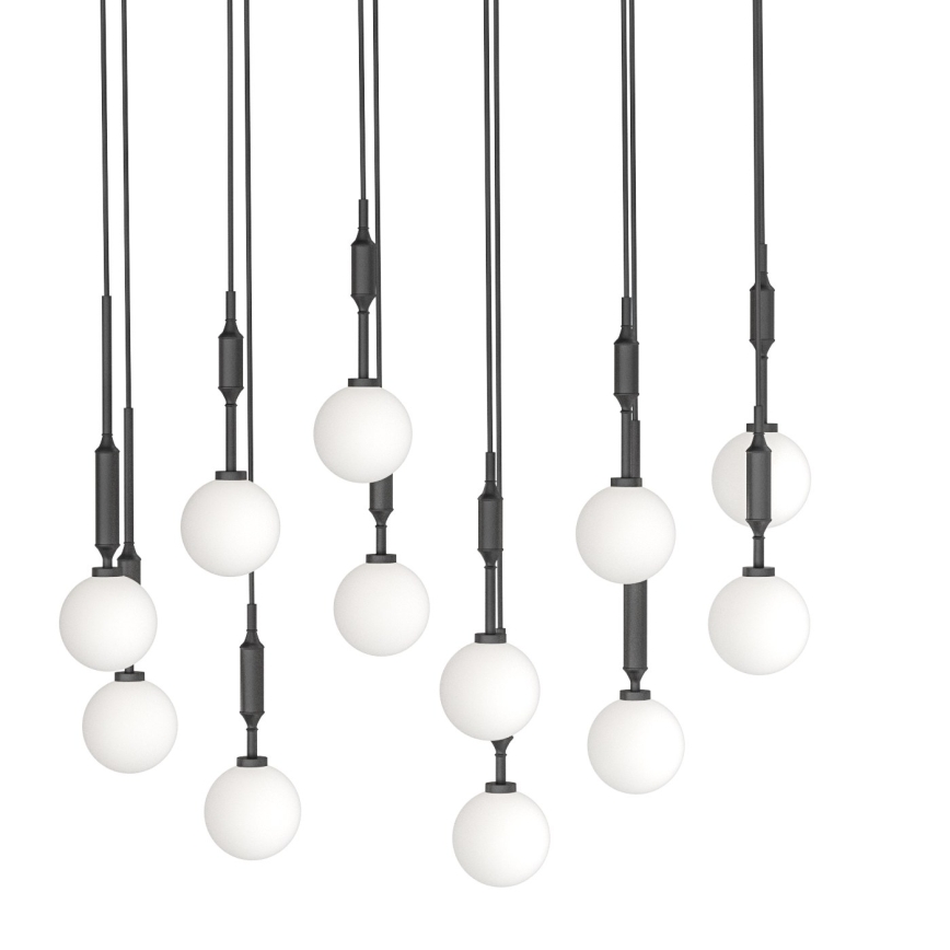 Open Design OR85464 - Luster na lanku ERO 12xG9/8W/230V čierna