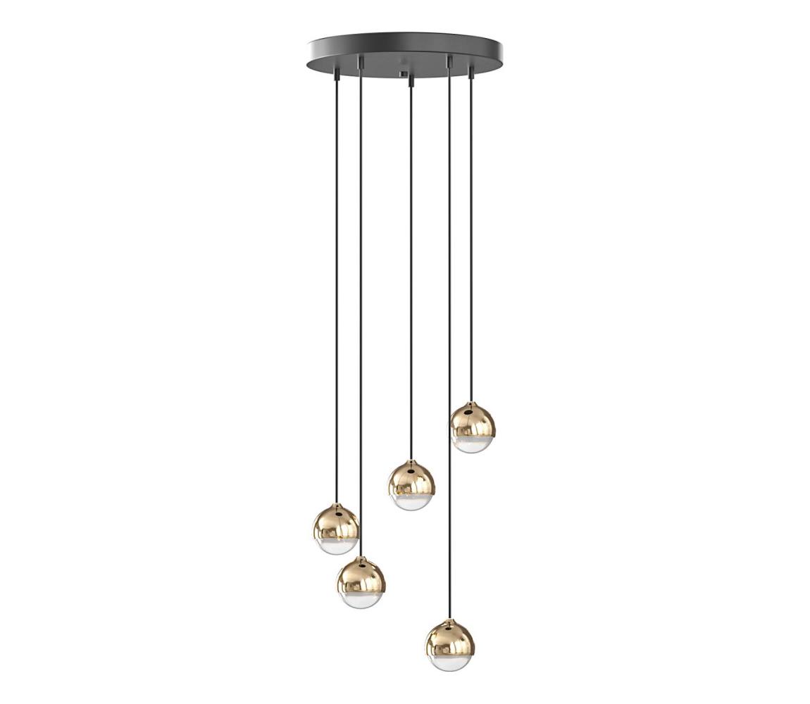 Open Design OR85518 - LED luster na lanku BOLICINA 5xLED/5W/230V zlatá/čierna OR85518