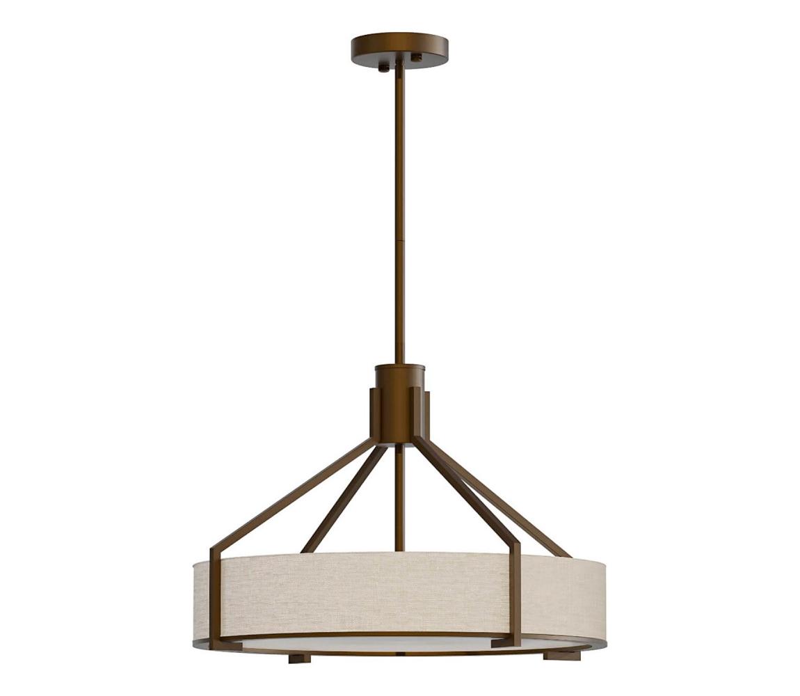 Open Design OR85648 - Luster na tyči DORETTO 4xE27/15W/230V, priemer 50 cm, hnedá/béžová OR85648