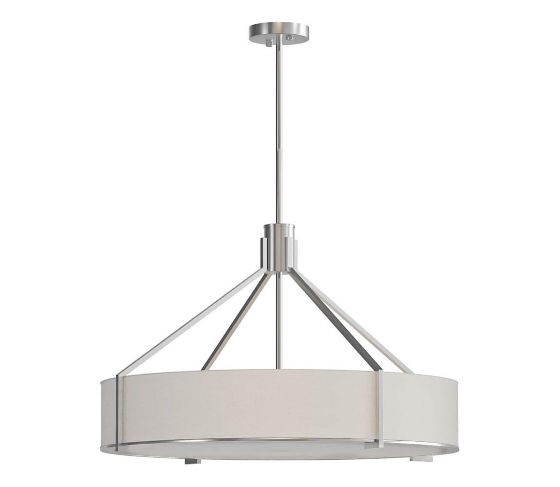 Open Design OR85655 - Luster na tyči DORETTO 6xE27/15W/230V, priemer 70 cm, matný chróm/biela OR85655