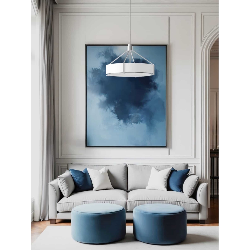 Open Design OR85655 - Luster na tyči DORETTO 6×E27/15W/230V priemer 70 cm matný chróm/biela