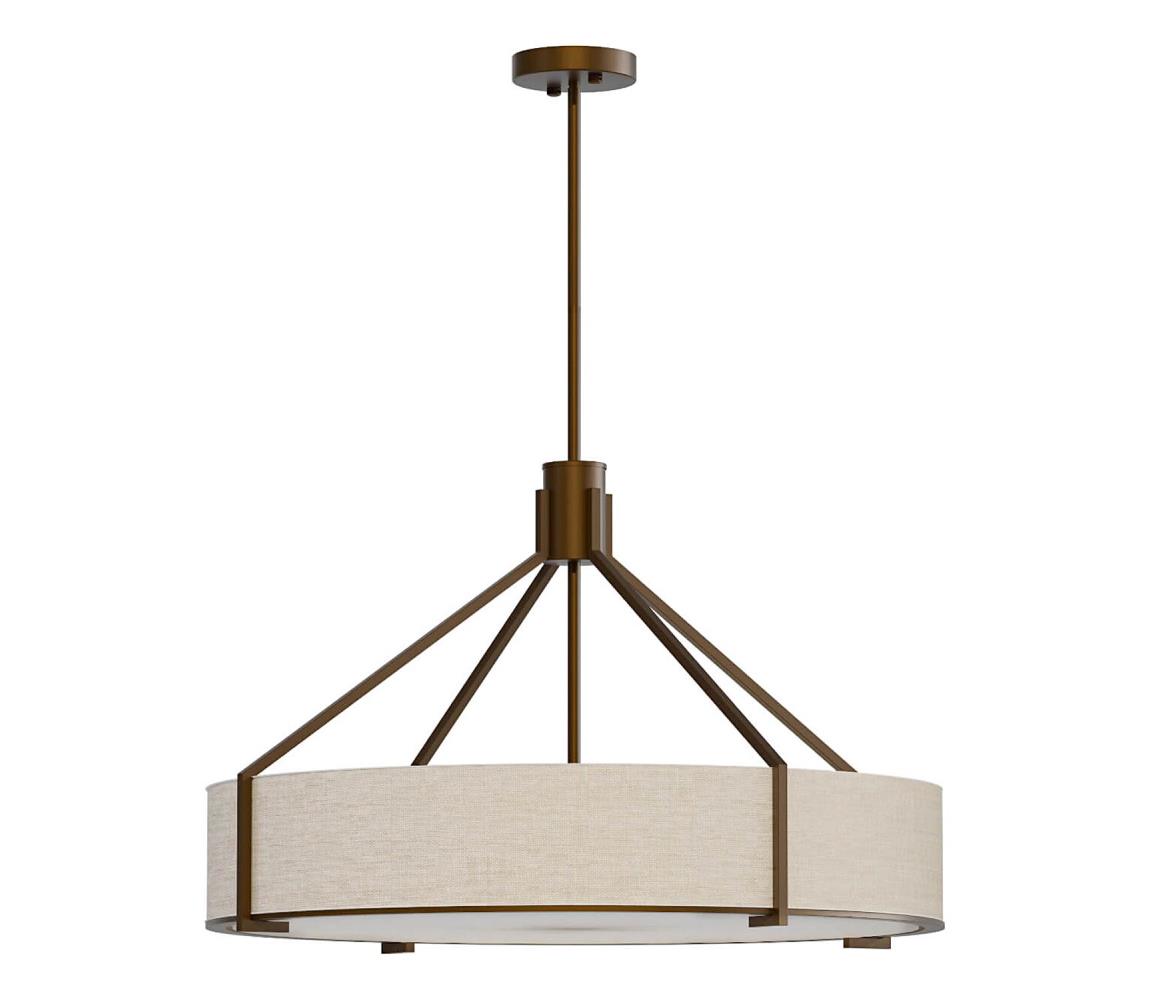 Open Design OR85679- Závesné svietidlo na tyči DORETTO 6xE27/15W/230V priemer 70 cm hnedá/béžová OR85679