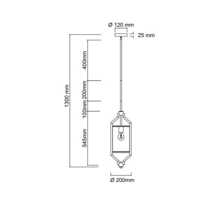 Open Design OR85853 - Luster na tyči ZUNDO 1xE27/15W/230V matný chróm/biela