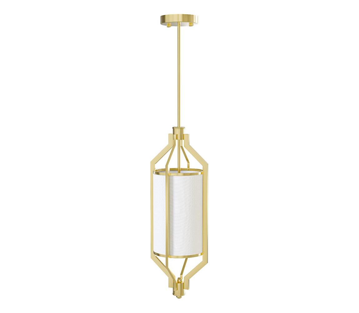 Open Design OR85860 - Stropný luster na tyči ZUNDO 1xE27/15W/230V mosadz/biela OR85860