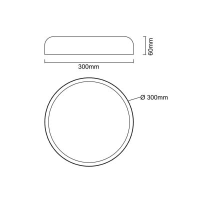 Open Design OR85952 - LED stropné svietidlo CEDRONE, LED 25 W, 230 V, prepínateľné teploty farby 3000/4500/6500 K, priemer 30 cm, čierne