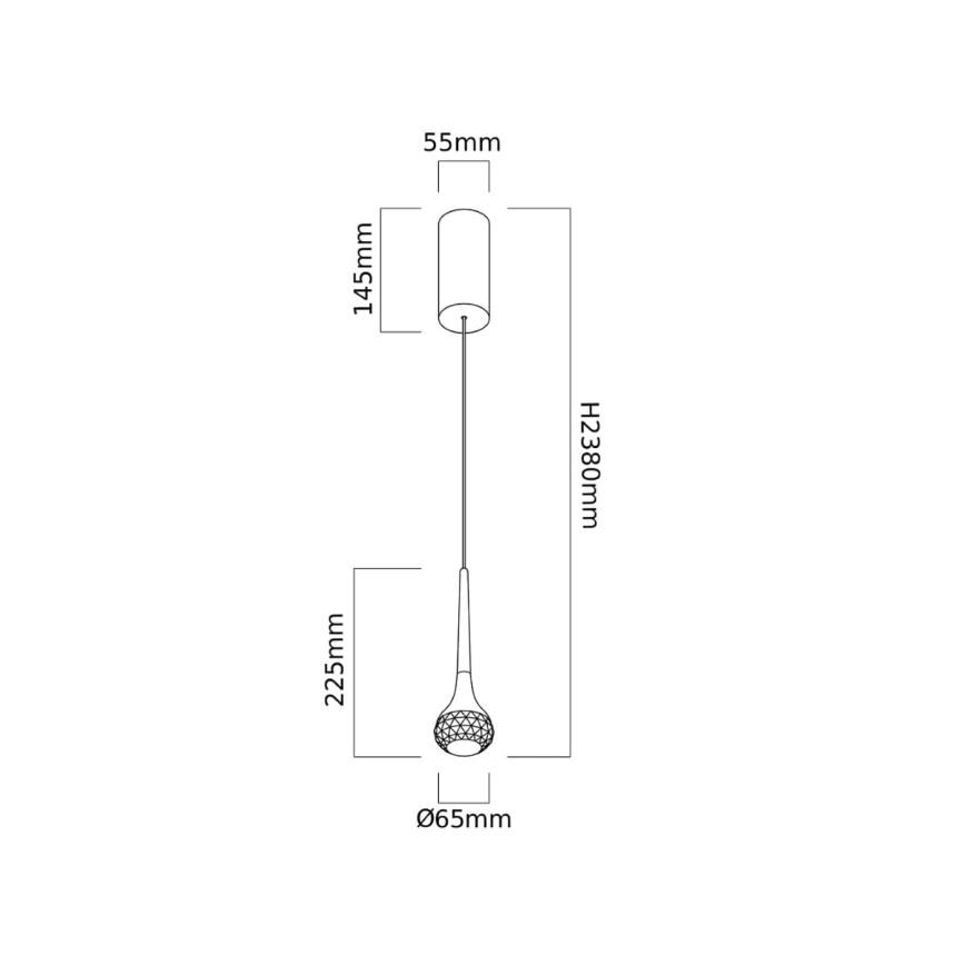Open Design OR86171 - LED luster na lanku CRIMA LED/7W/230V mosadz