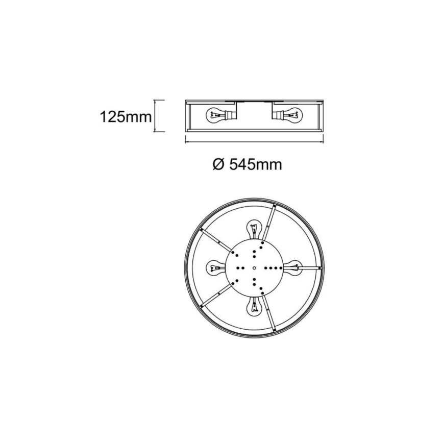 Open Design OR86560 - Stropné svietidlo ZALINDRO 4xE27/15W/230V, priemer 54,5 cm, čierna/chróm