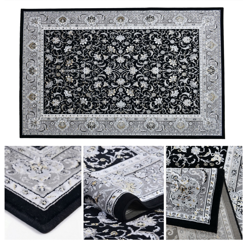 Orientálny koberec GRECE 120x170 cm 2150 g/m2 čierna/šedá/biela