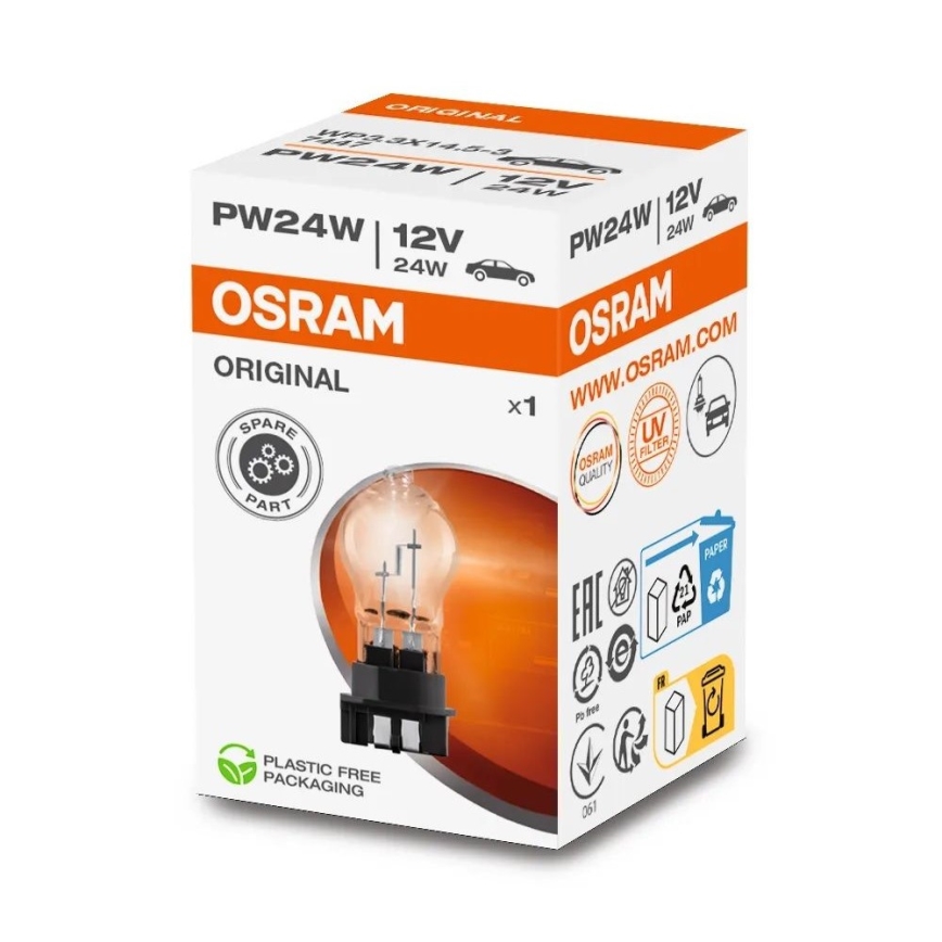 Originálna autožiarovka ORIGINAL WP3.3X14.5-3 PSX PW24W/24W/12V - Osram