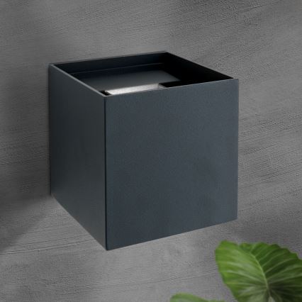 LED Vonkajšie nástenné svietidlo CUBE 2xLED/3W/230V IP54 antracit