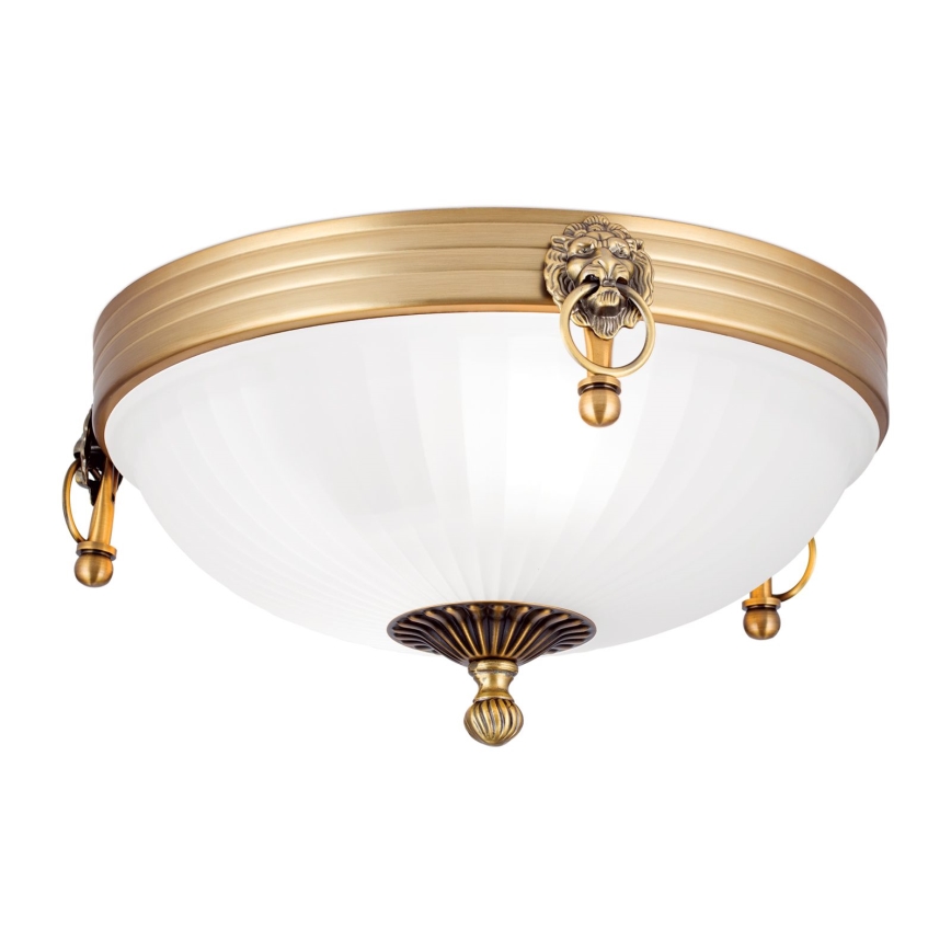 Stropné svietidlo ROCCA 2xE27/60W/230V pr. 31 cm bronz/biela