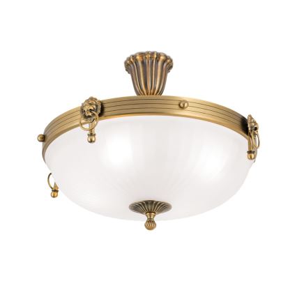 Prisadený luster ROCCA 4xE27/60W/230V pr. 43 cm bronz/biela