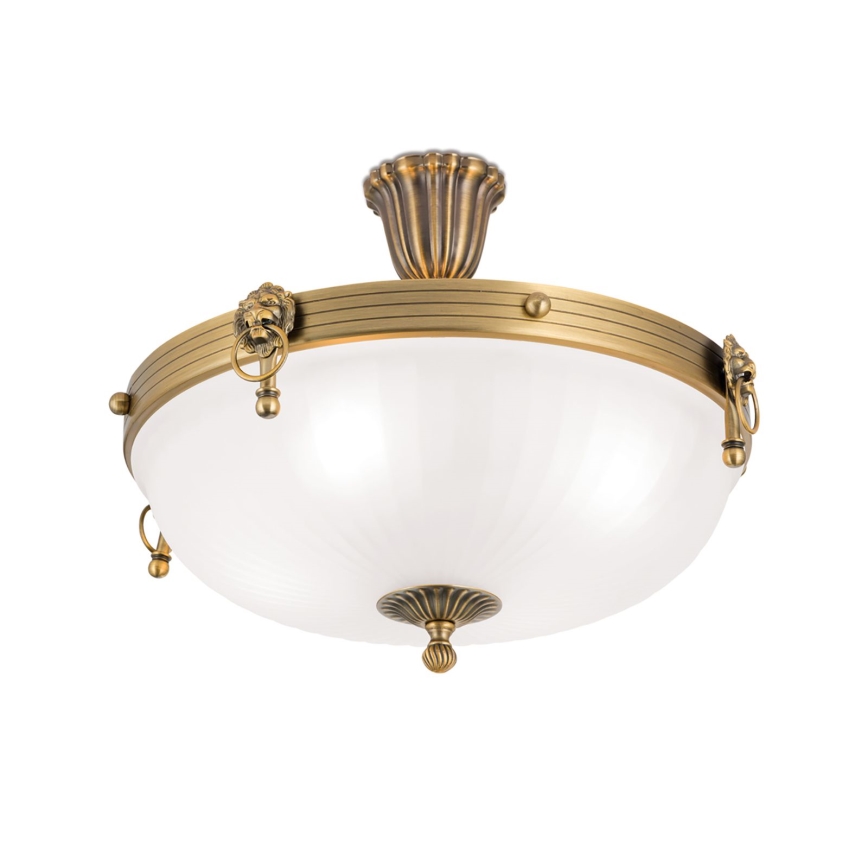 Prisadený luster ROCCA 4xE27/60W/230V pr. 43 cm bronz/biela