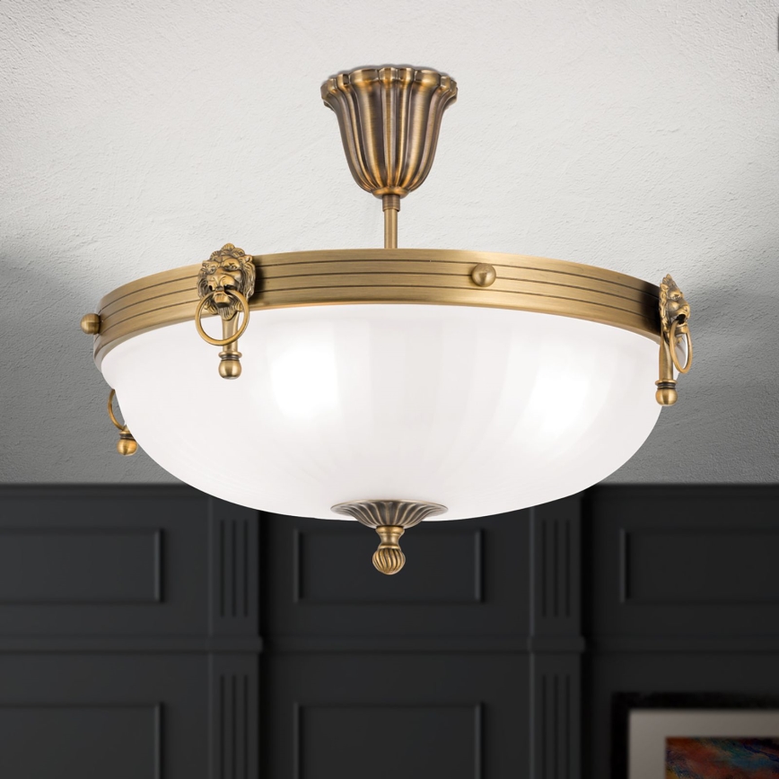 Prisadený luster ROCCA 4xE27/60W/230V pr. 43 cm bronz/biela