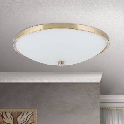 Stropné svietidlo AIDA 3xE27/60W/230V pr. 40 cm mosadz