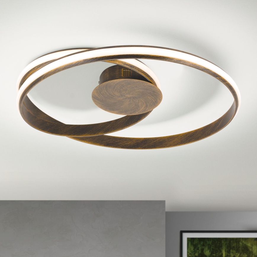 LED Stmievateľné stropné svietidlo CIRCUS LED/30W/230V hnedá/patina