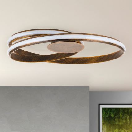 LED Stmievateľné stropné svietidlo CIRCUS LED/30W/230V hnedá/patina