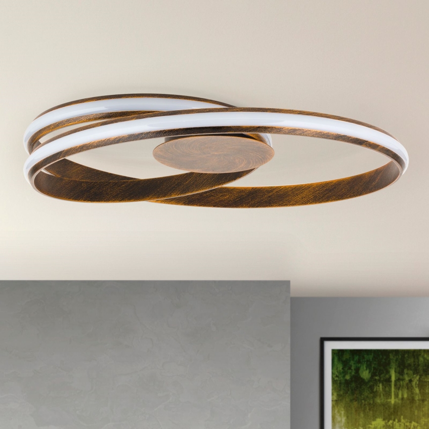 LED Stmievateľné stropné svietidlo CIRCUS LED/30W/230V hnedá/patina
