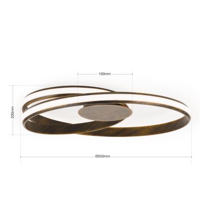 LED Stmievateľné stropné svietidlo CIRCUS LED/30W/230V hnedá/patina
