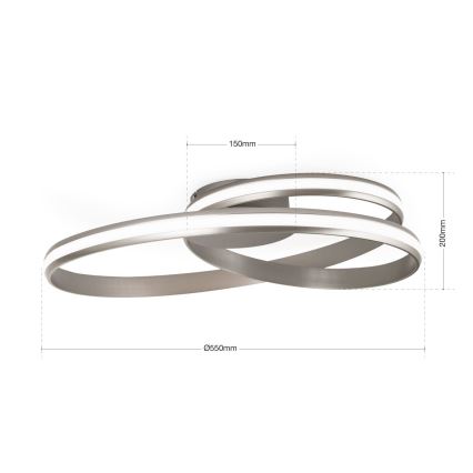 LED Stmievateľné stropné svietidlo CIRCUS LED/30W/230V strieborná