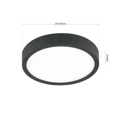LED Stropné svietidlo BULLY LED/12W/230V pr. 14 cm čierna