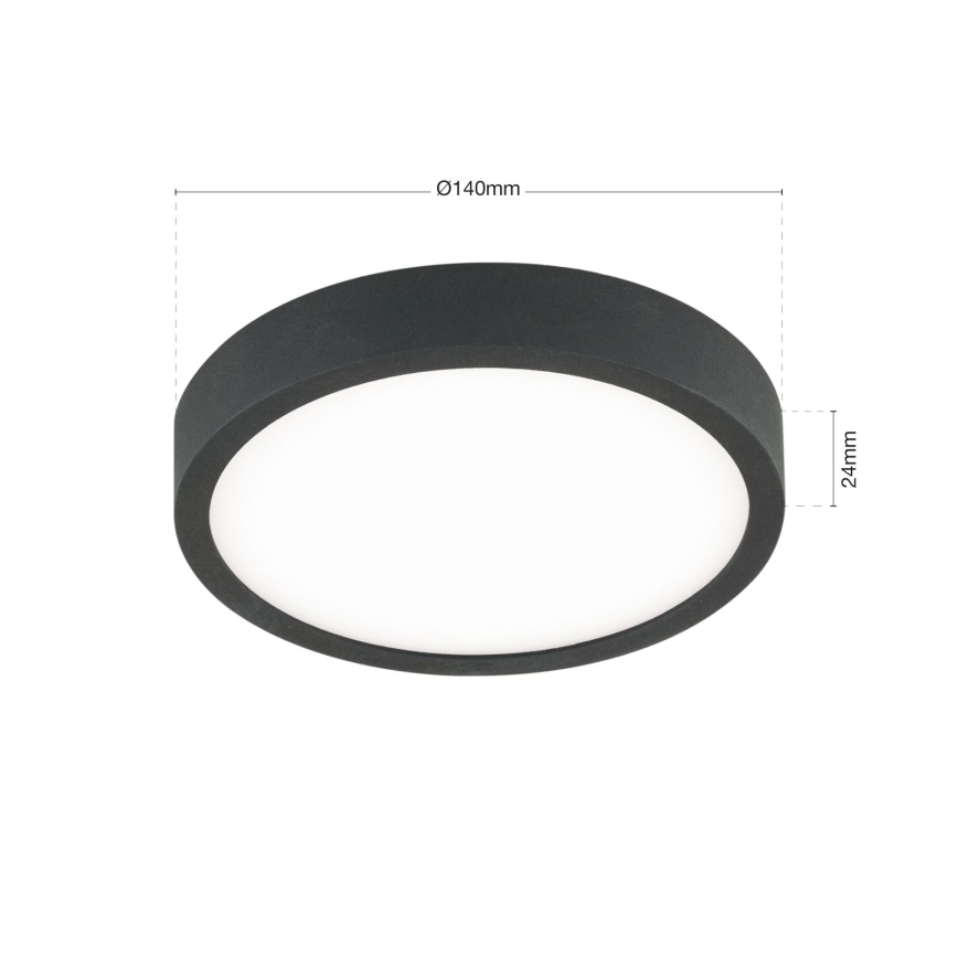 LED Stropné svietidlo BULLY LED/12W/230V pr. 14 cm čierna