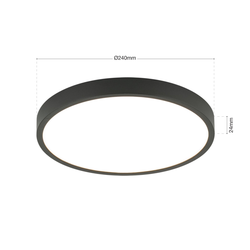 LED Stropné svietidlo BULLY LED/24W/230V pr. 24 cm čierna