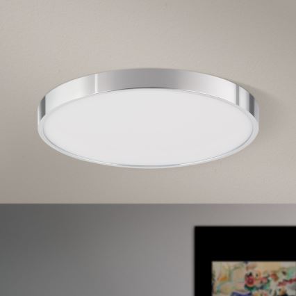 LED Stropné svietidlo BULLY LED/28W/230V pr. 28 cm lesklý chróm