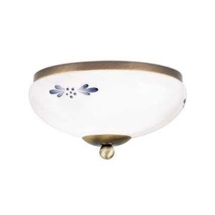Stropné svietidlo LANDHAUS 1xE27/60W/230V pr. 21 cm bronz/biela
