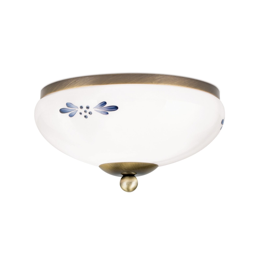 Stropné svietidlo LANDHAUS 1xE27/60W/230V pr. 21 cm bronz/biela