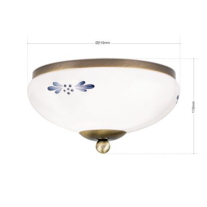 Stropné svietidlo LANDHAUS 1xE27/60W/230V pr. 21 cm bronz/biela