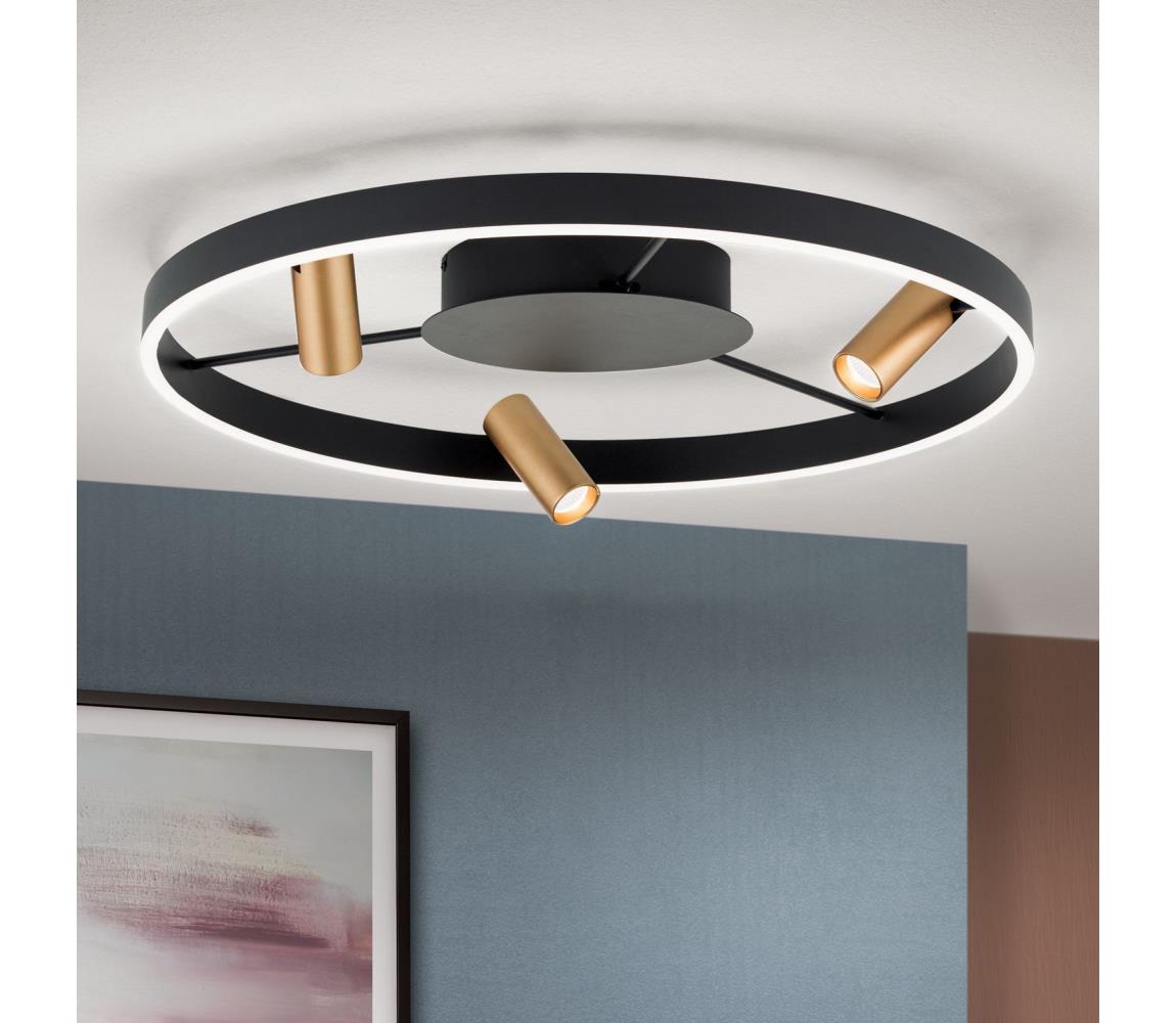 Orion DL 7-686/3-LED Stmievateľné stropné svietidlo BERLIN LED/50W/230V čierna/zlatá DL 7-686/3 schwarz-gold