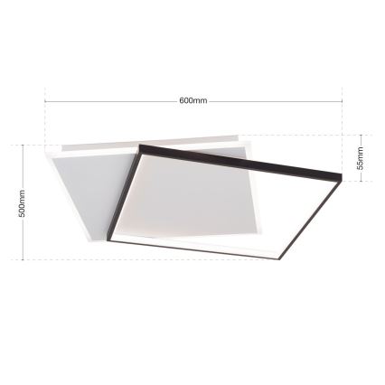 LED Stmievateľné stropné svietidlo EMANUEL LED/50W/230V biela/čierna