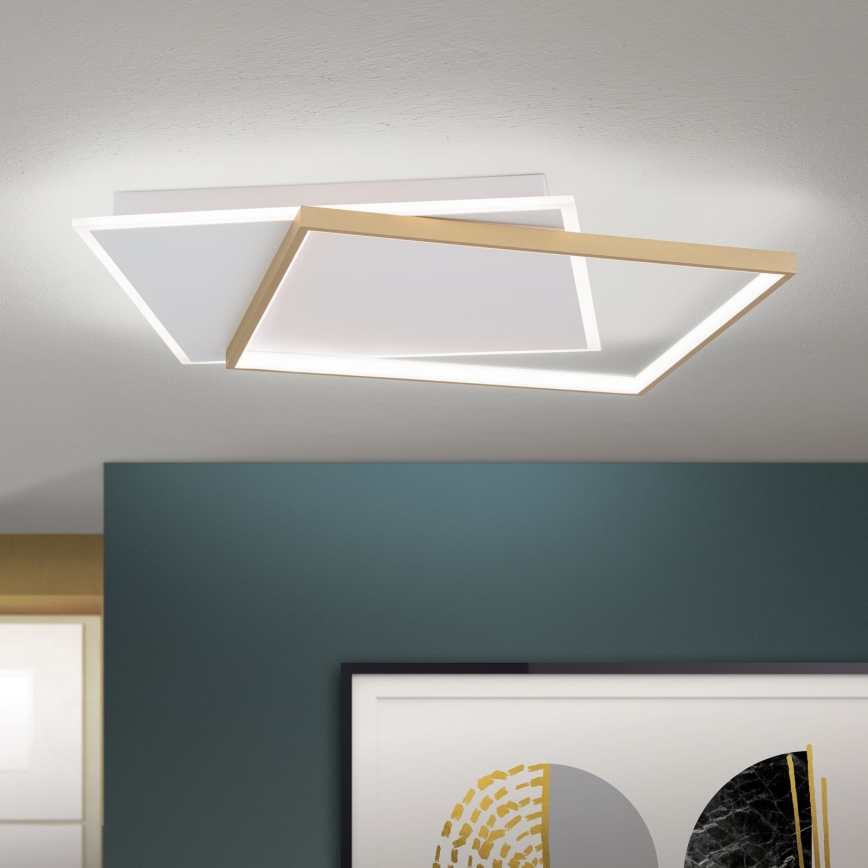 LED Stmievateľné stropné svietidlo EMANUEL LED/50W/230V biela/zlatá