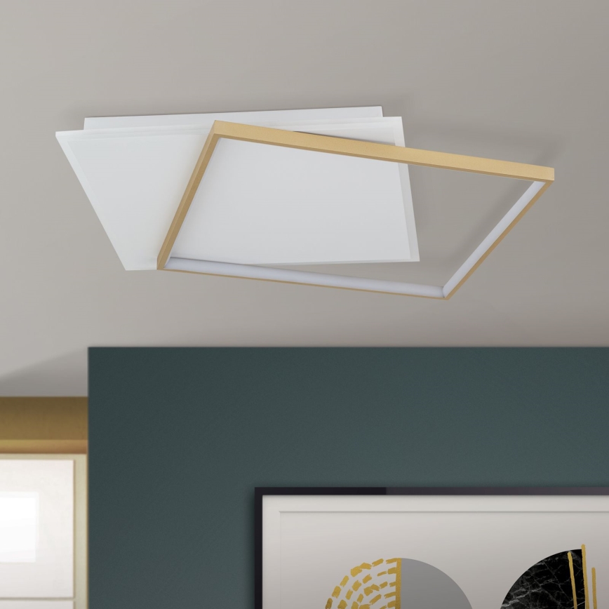 LED Stmievateľné stropné svietidlo EMANUEL LED/50W/230V biela/zlatá
