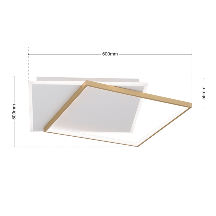 LED Stmievateľné stropné svietidlo EMANUEL LED/50W/230V biela/zlatá