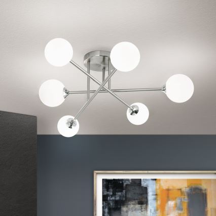 Prisadený luster SNOWWHITE 6xG9/20W/230V pr. 84 cm matný chróm