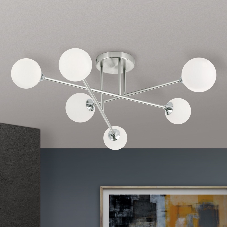 Prisadený luster SNOWWHITE 6xG9/20W/230V pr. 84 cm matný chróm
