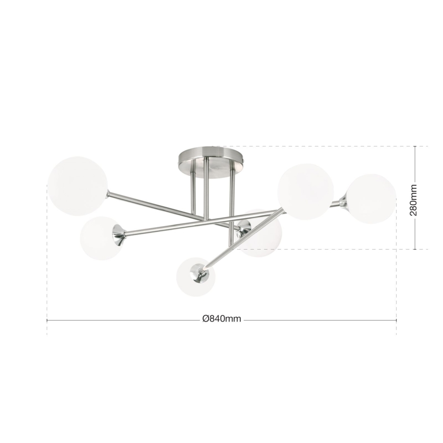 Prisadený luster SNOWWHITE 6xG9/20W/230V pr. 84 cm matný chróm