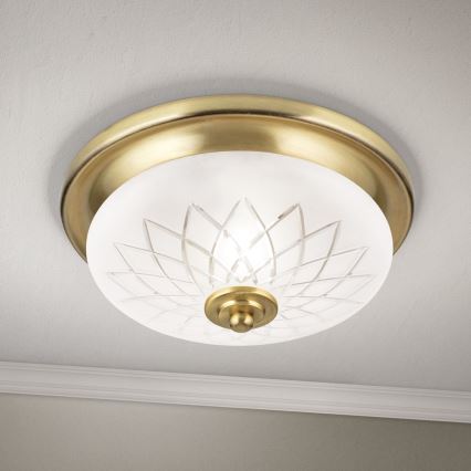 Stropné svietidlo PORTO 1xE27/40W/230V pr. 26 cm zlatá