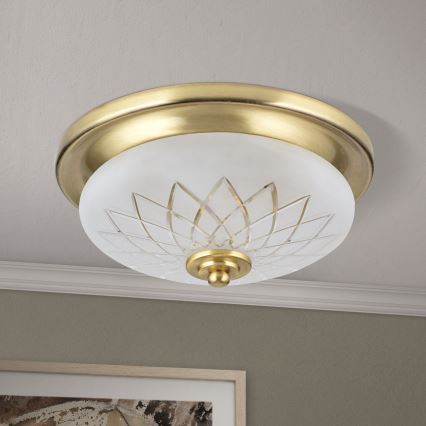 Stropné svietidlo PORTO 1xE27/40W/230V pr. 26 cm zlatá