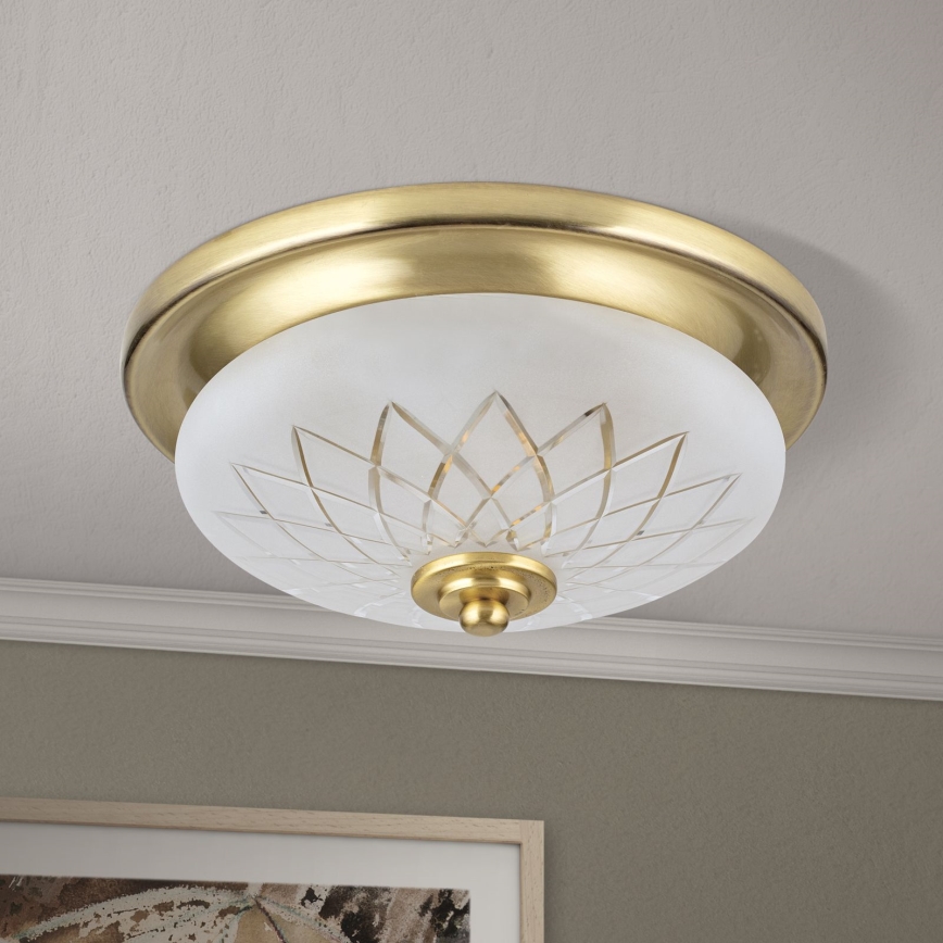Stropné svietidlo PORTO 1xE27/40W/230V pr. 26 cm zlatá